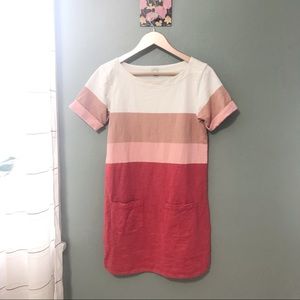 J. Crew Dress White,Pink,&RedWith Pockets Size XS